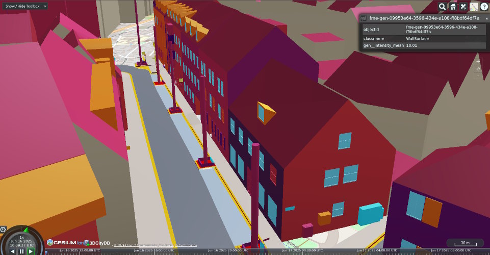 Surface colors assigned by Intensity values or properties